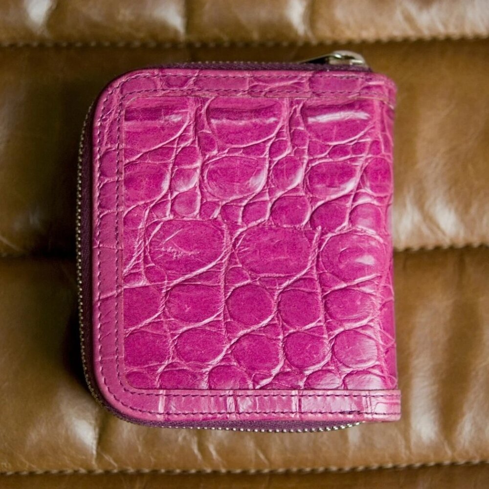 Authentic Miu Miu Pink/Fuchsia Compact Leather Wa… - image 3